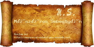 Mészáros Sebestyén névjegykártya